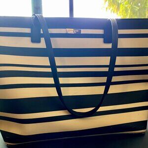 Leather Zip-Top kate spade Tote - Striped